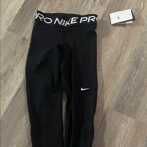 Nike Pro Black Leggings with White Accents